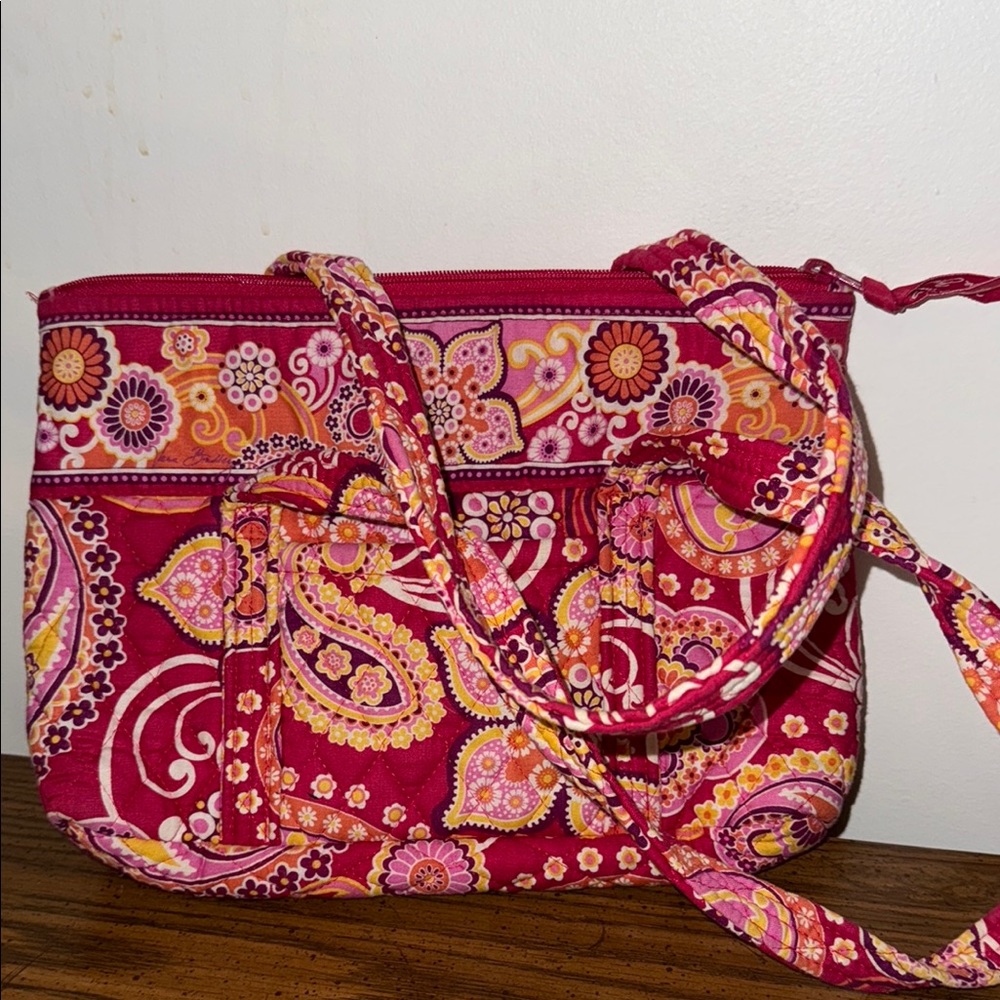 Vera Bradley Pink and Orange Paisley Shoulder Bag